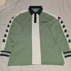 Bogey Boys Clover Long Sleeve Polo Shirt Shamrock Irish Ireland Golf St Patricks